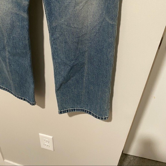 A.L.C. Jeans Denim Montag Exposed Button Fly Medium Blue Wash Wide Leg Cropped 6 - Picture 4 of 11